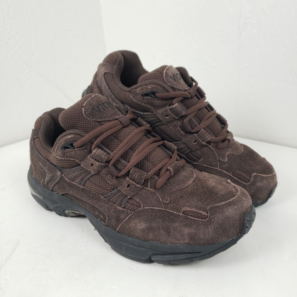 Vionic Walker Womens 7 Wide Brown Suede Mesh Walking Shoes Sneakers Excellent